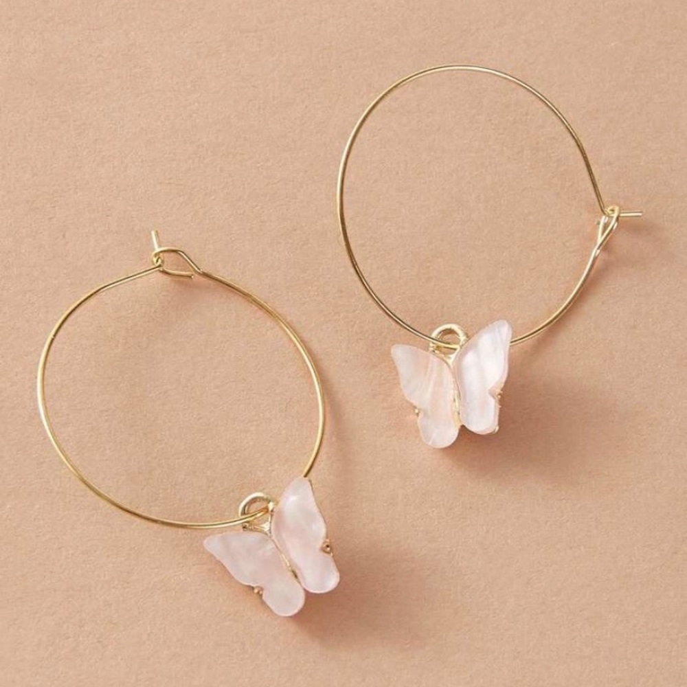 10k gold plated butterfly hoops